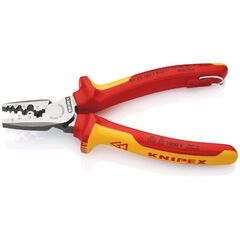  Crimpzangen Crimpzangen für Aderendhülsen mit Dorn-Crimp KNIPEX 97 78 180 T Crimpzange für Aderendhülsen isoliert mit Mehrkomponenten-Hüllen, VDE-geprüft; mit integrierter isolierter Befestigungsöse zum Anbringen einer Absturzsicherung 180 mm 12380633