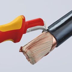  Abmantelungsmesser mit Gleitschuh KNIPEX 98 55 Abmantelungsmesser mit Gleitschuh isolierender Mehrkomponenten-Griff, VDE-geprüft 180 mm 12381466