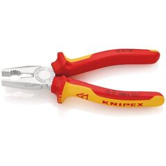  Kombizangen KNIPEX 03 06 180 Kombizange isoliert mit Mehrkomponenten-Hüllen, VDE-geprüft verchromt 180 mm 12380249