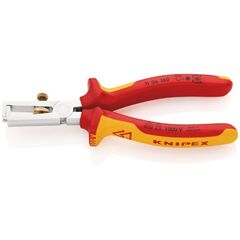  Abisolierzangen universal KNIPEX 11 06 160 Abisolierzange mit Öffnungsfeder, universal isoliert mit Mehrkomponenten-Hüllen, VDE-geprüft verchromt 160 mm 12380412