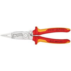  Elektro-Installationszangen KNIPEX 13 96 200 Elektro-Installationszange isoliert mit Mehrkomponenten-Hüllen, VDE-geprüft verchromt 200 mm 12380319