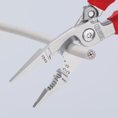  Elektro-Installationszangen KNIPEX 13 96 200 Elektro-Installationszange isoliert mit Mehrkomponenten-Hüllen, VDE-geprüft verchromt 200 mm 12380319