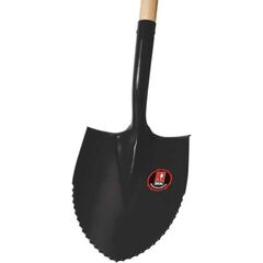  Schaufeln IDEAL-Spatenschaufel klein mit Wellenschliff, schwarz pulverbeschichtet, Schwanenhalsdülle mit angebogenem Tritt vorne 12379613