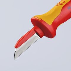  Isolierte Werkzeuge Kabelmesser KNIPEX 98 54 Kabelmesser isolierender Mehrkomponenten-Griff, VDE-geprüft 190 mm 12380226