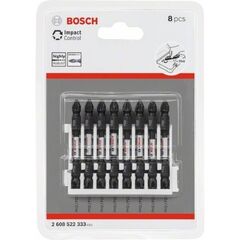  Schrauberbits Impact Control mit Doppelklinge, PZ-PH Bosch Schraubendrehereinsatz für Schlagkraftsteuerung, Packung mit 8 Stück, für Schlagschrauber 12377045