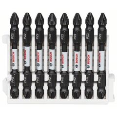  Schrauberbits Impact Control mit Doppelklinge, PZ-PH Bosch Schraubendrehereinsatz für Schlagkraftsteuerung, Packung mit 8 Stück, für Schlagschrauber 12377045