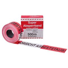  Warnartikel + Verkehrsleitkegel Baustellen-Absperrband "VORSICHT ASBESTSTAUB!" 80 mm, 500 m 12391888