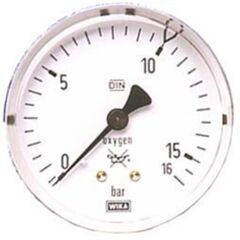  Druckregler und Zubehör ELMAG Arbeitsdruckmanometer (Sauerstoff) f. Druckregler z.Stahlflasche 1 Stk. Pack., SB Ø 63 mm 12407737