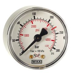  Schutzgasflaschen und -Armaturen Armaturen ELMAG Flaschendruckmanometer (Argon-CO2) Ø 50mm, 0-315 bar/0-4500 psi, AG 1/8 unten f. Druckregler MINI (EUROMIG, ETP) 12407801