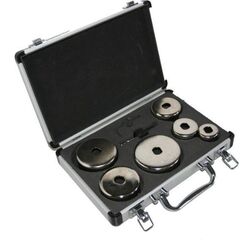  SET ELMAG Diamant-Bohrkronen-Set, 8-tlg. Ø 38,50,60,67,73,83 mm inkl. Zentrierbohrer u. Imbusschlüssel im Koffer 12408192