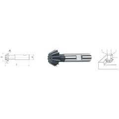  HSS Co5 ELMAG HSS Co5 Winkel-Stirnfräser DIN1835B Ø 32,0 x 8,0mm, 45° 12415322