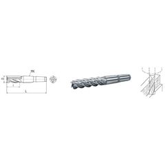  HSS Co5 - Typ N ELMAG HSS Co5-Schaftfräser m. Morsekegel DIN 845 Ø 50,0mm, MK 5 (lang) 12414728