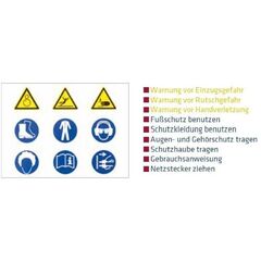  Schutzeinrichtungen für Dreh-, Fräs- und Bohrmaschinen ELMAG Warnschild Aufkleber 100x75mm f. Werkzeugmaschinen 12417417