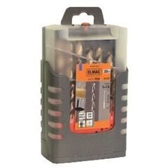  Bohrerkassetten ELMAG HSS Co5-Spiralbohrerkassette DIN 338 PREMIUM 25teilig, Ø 1-13mm, Titan 12417850