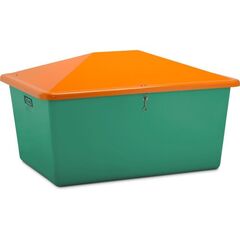  505 - Streugutbehälter Cemo Streugutbehälter 1500 l o. Entnahme, grün/orange 12385003
