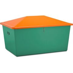  505 - Streugutbehälter Cemo Streugutbehälter 2200 l o. Entnahme, grün/orange 12385005