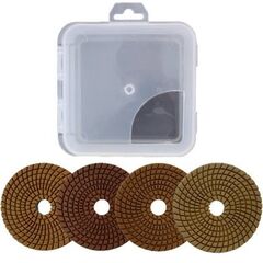  DIA-Schleifpad-Set Clever Diamant SCHLEIFPADSET 91-100-SET -4-STEP, Ø 100 mm, Klett, blau, rot, orange, grün 12387188