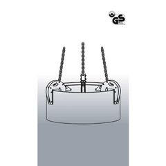  1063 Schachtring-Klemme Schachtringklemme 1063.6 3000kg mit 1,70m Kette, lackiert 12391665