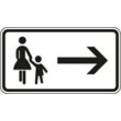  Zusatzzeichen ADCO Verkehrszeichen 1000-22 Fußgänger Gehweg gegenü. benutzen, rechtsw. 330x600 mm, Alu 2 mm, RA2 12355860
