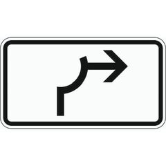  Zusatzzeichen Verkehrszeichen 1000-23 Umleitungsbeschilderung Viertelkreis 231x420 mm, Alu 2 mm, RA3 12357578