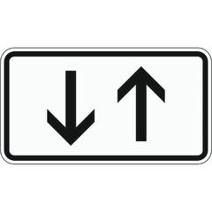  Zusatzzeichen Verkehrszeichen 1000-31 Beide Richtungen, zwei gerichtete senkr. Pfeile 330x600 mm, Alu 2 mm, RA3 12358444