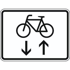  Zusatzzeichen Verkehrszeichen 1000-33 Radverkehr im Gegenverkehr 450x600 mm, Alu 2 mm, RA1 12358278