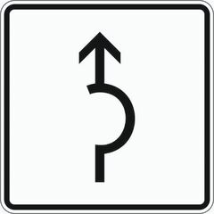  Zusatzzeichen Verkehrszeichen 1000-34 Umleitungsbeschilderung Halbkreis 600x600 mm, Alu 2 mm, RA1 12358442