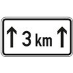  Zusatzzeichen Verkehrszeichen 1001-31 Länge einer Strecke, auf 3km 231x420 mm, Alu 2 mm, RA3 12358097