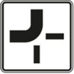  Zusatzzeichen Verkehrszeichen 1002-11 Verlauf d. Vorfahrtstraße an Kreuzungen, von oben nach links 420x420mm, Alu 2mm, RA3 12357569