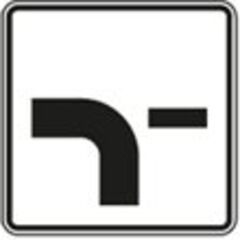  Zusatzzeichen Verkehrszeichen 1002-13 Verlauf d. Vorfahrtstraße an Einmünd., v. unten nach links, Einmündung v. rechts 600x600 mm, Alu 2mm, RA2 12357567