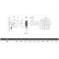 Druckluft, Wasser, ABS-Kunststoff, 20-200 bar, Edelstahl ELMAG INDUSTRIE Schlauchaufroller Edelstahl 4432/31 f. Wasser 130°C, 12 m, 3/8", 200bar ABS-Kunststofftrommel' 12412064