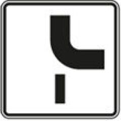  Zusatzzeichen Verkehrszeichen 1002-24 Verlauf d.Vorfahrtstraße an Einmündungen, v. oben n.rechts, Einmündung v. unten 600x600 mm, Alu 2mm, RA1 12357562