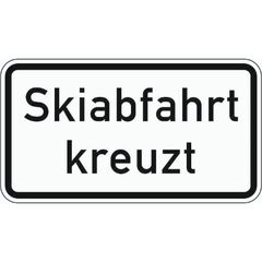  Zusatzzeichen Verkehrszeichen 1007-55 Skiabfahrt kreuzt 330x600 mm, Alu 2 mm, RA2 12357716
