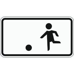  Zusatzzeichen Verkehrszeichen 1010-10 Erlaubt Kindern auch auf der Fahrbahn und dem Seitenstreifen zu spielen 330x600 mm, Alu 2mm, RA2 12358233
