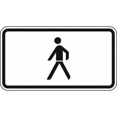 Zusatzzeichen Verkehrszeichen 1010-53 Fußgänger 330x600 mm, Alu 2 mm, RA3 12357524