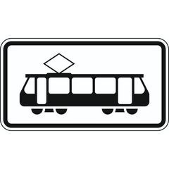  Zusatzzeichen Verkehrszeichen 1010-56 Straßenbahn 330x600 mm, Alu 2 mm, RA3 12357870