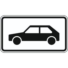  Zusatzzeichen Verkehrszeichen 1010-58 Personenkraftwagen 330x600 mm, Alu 2 mm, RA2 12357520