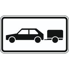  Zusatzzeichen Verkehrszeichen 1010-59 Personenkraftwagen m. Anhänger 412x750 mm, Alu 2 mm, RA3 12357694