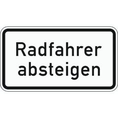  Verkehrsschilder und Straßenschilder ADCO Verkehrszeichen 1012-32 Radfahrer absteigen 330x600 mm, Alu 2 mm, RA2 12355923