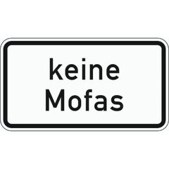  Zusatzzeichen Verkehrszeichen 1012-33 keine Mofas 231x420 mm, Alu 2 mm, RA2 12358033