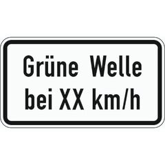  Zusatzzeichen Verkehrszeichen 1012-34 Grüne Welle bei XX km/h 231x420 mm, Alu 2 mm, RA3 12357506