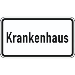  Zusatzzeichen Verkehrszeichen 1012-53 Krankenhaus 330x600 mm, Alu 2 mm, RA3 12358026