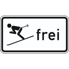  Zusatzzeichen Verkehrszeichen 1020-14 Wintersport frei 231x420 mm, Alu 2 mm, RA3 12358705