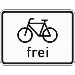  Zusatzzeichen Verkehrszeichen 1022-10 Radfahrer frei 315x420 mm, Alu 2 mm, RA3 12357666