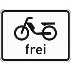  Zusatzzeichen Verkehrszeichen 1022-11 Mofas frei 315x420 mm, Alu 2 mm, RA3 12357489
