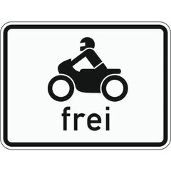  Zusatzzeichen Verkehrszeichen 1022-12 Krafträder, auch mit Beiwagen, Kleinkrafträder und Mofas frei 450x600 mm, Alu 2 mm, RA3 12357488