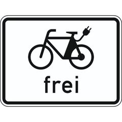  Zusatzzeichen Verkehrszeichen 1022-13 E-Bikes frei 450x600 mm, Alu 2 mm, RA1 12358013