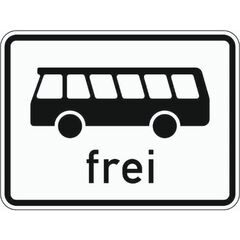  Zusatzzeichen Verkehrszeichen 1024-14 Kraftomnibuss frei 450x600 mm, Alu 2 mm, RA2 12357481