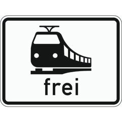  Zusatzzeichen Verkehrszeichen 1024-15 Schienenbahn frei 450x600 mm, Alu 2 mm, RA2 12357480