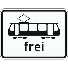  Zusatzzeichen Verkehrszeichen 1024-16 Straßenbahn frei 315x420 mm, Alu 2 mm, RA3 12358522